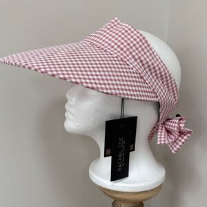 NWT Rachel Zoe Pink Gingham Sun Visor